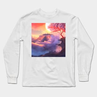 Fantasy Realms Beyond the Sakura Sky Long Sleeve T-Shirt